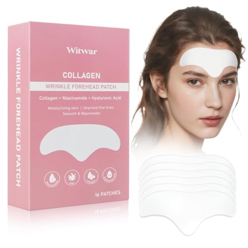 Witwar Forehead Wrinkle Patches – Collagen & Hyaluronic Acid, 16 Pack