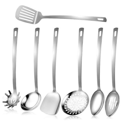7-Piece Stainless Steel Kitchen Utensils Set with Ergonomic Handles