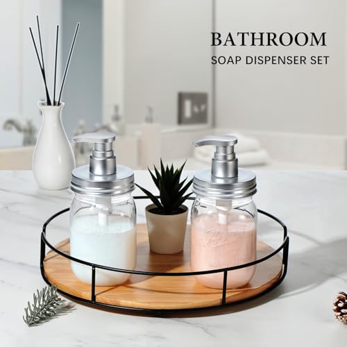 Amolliar 16oz Plastic Mason Jar Soap Dispenser Set - 2 Pack