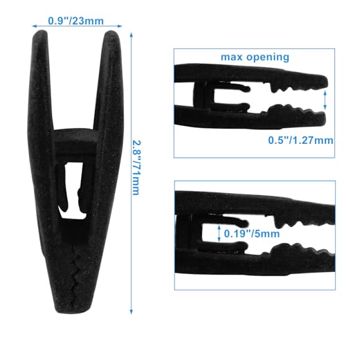20 Pcs Black Velvet Hangers Clips for Pants, Skirts & Scarves