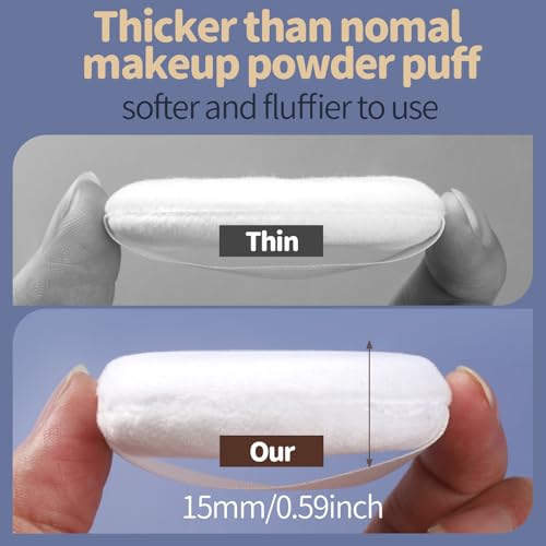 Teenitor 3-Pack Soft Face Powder Puffs with Cases - 2.36 Inch