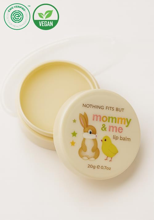 Vegan Mommy & Me Lip Balm - Fragrance-Free, Hypoallergenic Care for Moms and Babies, 0.7 Oz