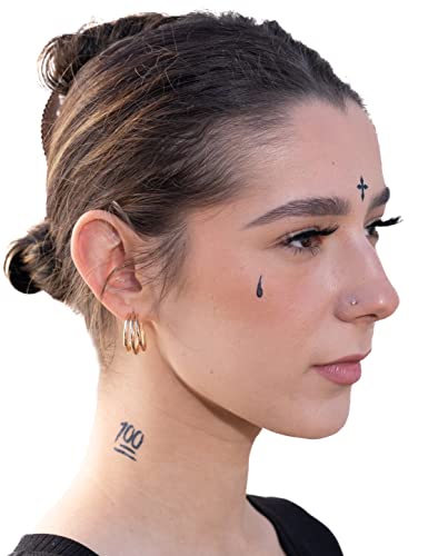 Halloween Temporary Tattoos Set - 10 Hip Hop Designs for Costumes
