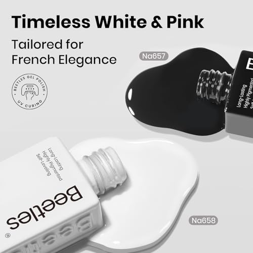 Beetles Black and White Gel Nail Polish Set - 4PC HEMA-Free Kit