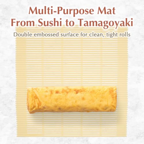 TIKUSAN Non-Stick Sushi Rolling Mat - Japanese Double Embossed Design