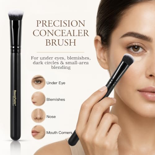 Precision Concealer Brush for Under Eye Blending - Soft Synthetic Bristles