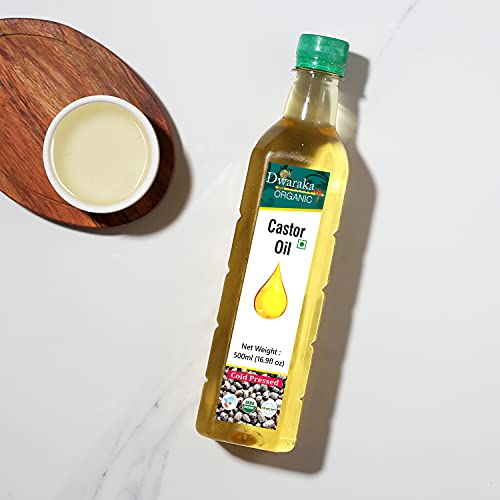 Dwaraka Organic Cold Pressed Castor Oil - 16.9 Fl Oz for Hair, Skin, and Digestion