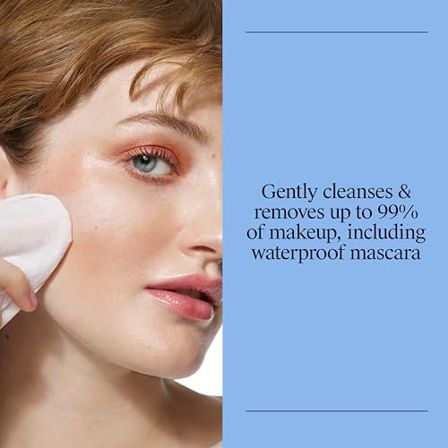 Neutrogena Makeup Remover Micellar Wipes for Face Daily Gently Removes Oil Dirt and Waterproof Makeup in a Simple Fully Plant-Based Cloth, 2 pack of 25 ct