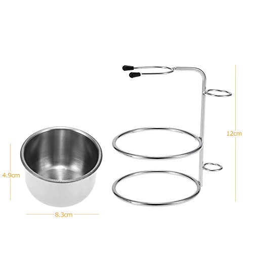Anself 2-in-1 Stainless Steel Shaving Bowl Set with Holder