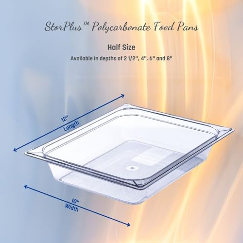 Carlisle Storplus Half Size Food Pan - Clear Polycarbonate, 2.5" Deep
