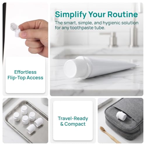 TEHAUX 30 Pcs Flip Top Toothpaste Caps - M13 Replacement for Crest & Arm Hammer