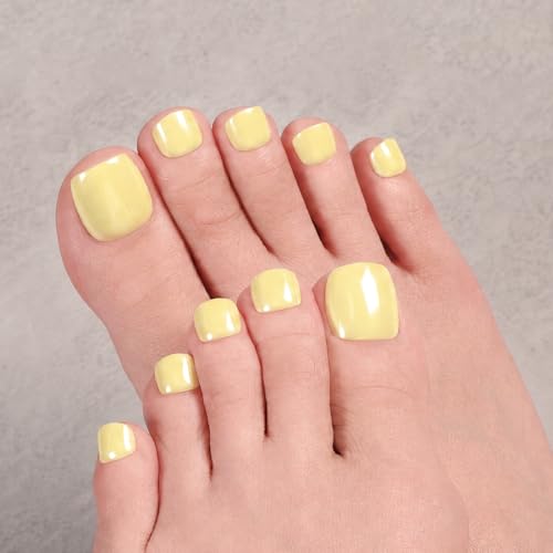 Nail Reformation Butter Yellow Press-On Toenails - Short Square Glossy