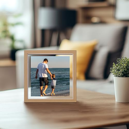 CORE ART 8x8 Floating Picture Frame - Modern MDF Design for 6x6 & 4x4 Photos