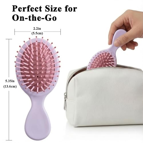 12 Pack Mini Hair Brushes - Travel Detangling Brushes for All Hair Types