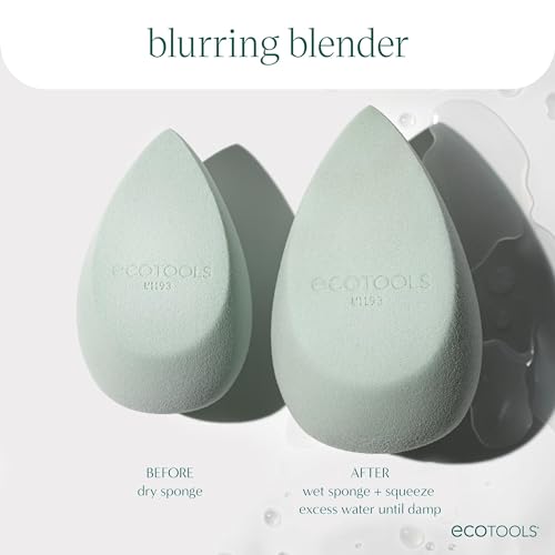 EcoTools Blurring Blender Makeup Sponge Duo - 2-Sided Latex-Free Sponges for Liquid & Cream Makeup