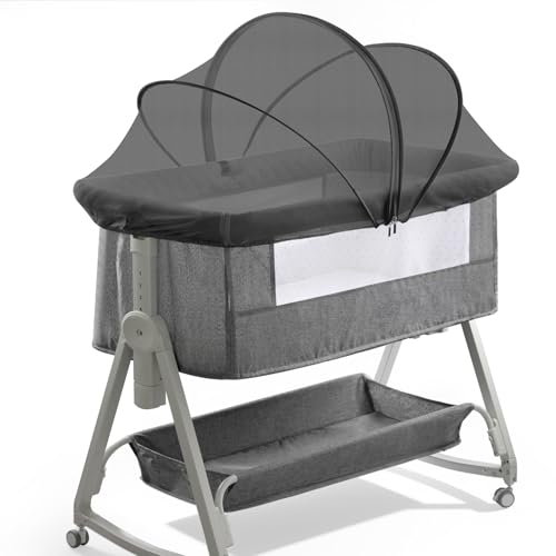 Portable Bassinet Mosquito Net Cover - Breathable Mesh Canopy for 36x21 Inch Bassinets