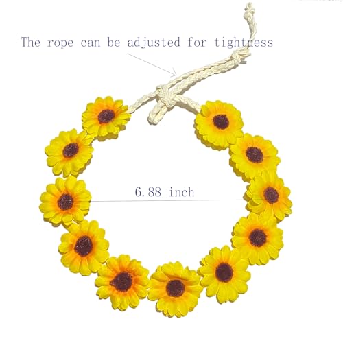 2-Pack Sunflower Floral Headbands for Weddings & Festivals