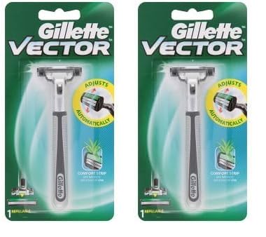 Gillette Vector Razor Blade Refill Cartridges - Pack of 2