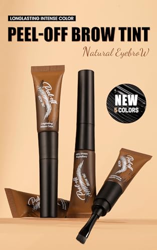 Black Eyebrow Gel Peel Off - Waterproof Temporary Tint for Defined Brows