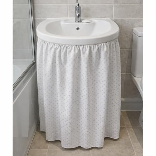 Diamond Stitch Fabric Sink Skirt - Waterproof, 56" x 34"