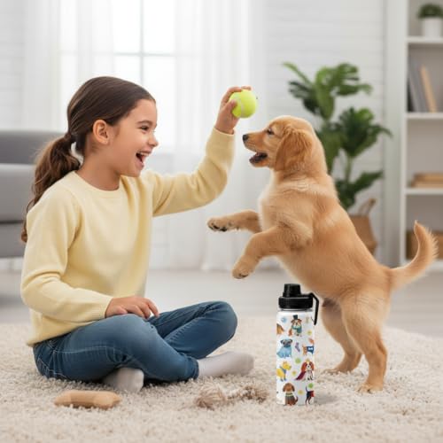 WWHSAI 18oz Insulated Tumbler for Dog Lovers - Cute Dog Design