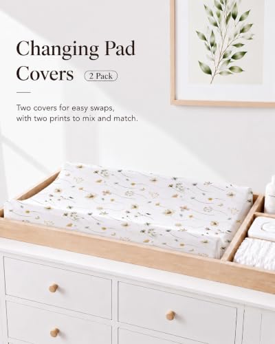 2 Pack Baby Changing Pad Covers, 32"x16" Silky Stretch Knit
