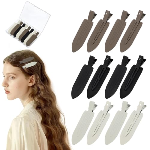 12 Pcs No-Crease Metal Hair Clips for Women - 2.8 Inch Bangs Accessories