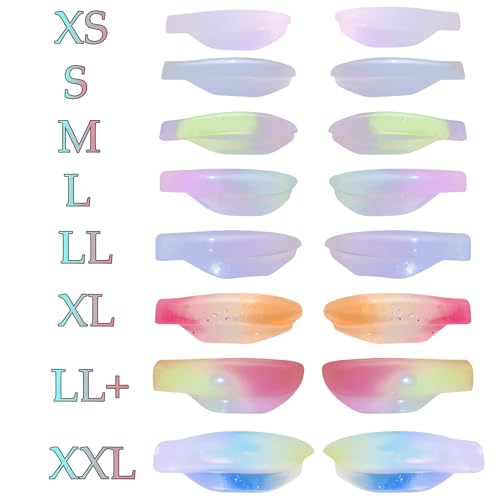 Neon Gradient Eyelash Perm Pads - 16 Silicone Lash Lift Rods