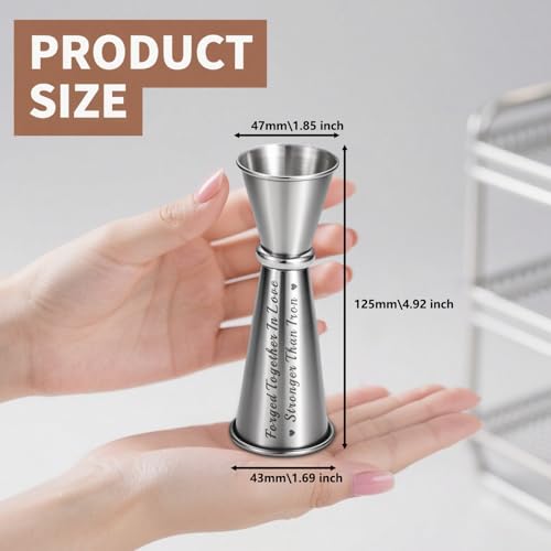 6th Anniversary Engraved Jigger | Iron Gifts for Him & Her