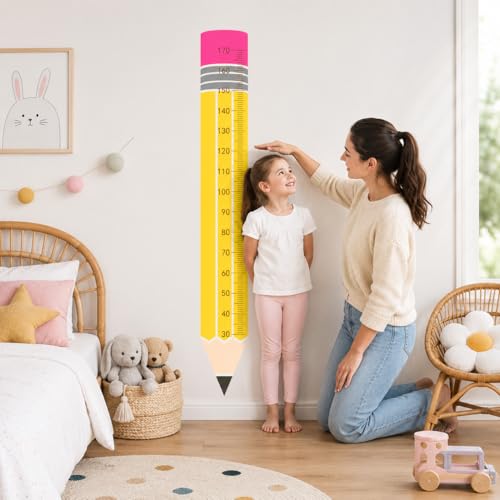 Pencil Height Growth Chart Wall Sticker for Kids' Rooms