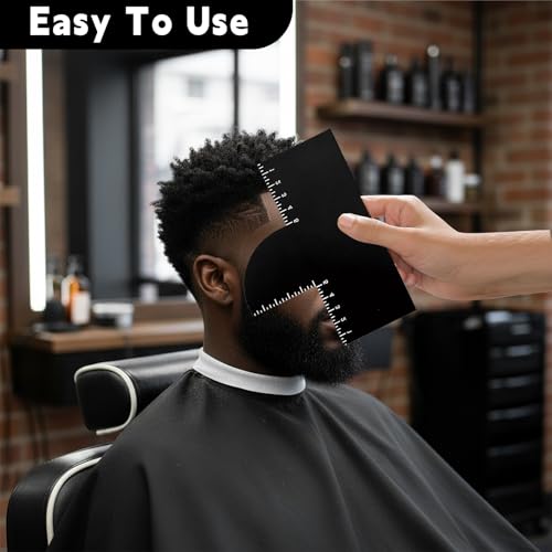 Barber Enhancement Card with Measurement Indicators - Hairline & Beard Shaping Tool