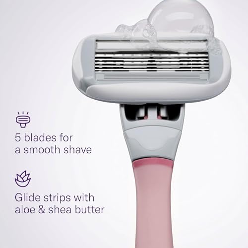 Flamingo Shaving Razor Set for Women - Rose Handle & 4 Refills