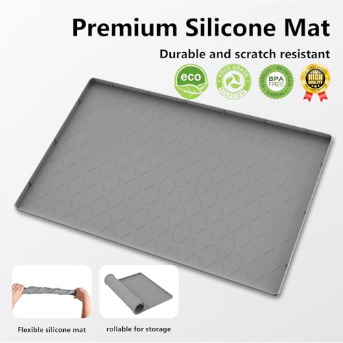 MateeyLife Waterproof Under Sink Mat 22" x 34" - Silicone Tray for Cabinet Protection