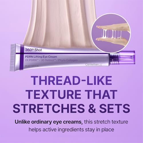 CENTELLIAN 24 360¨¬ Shot PDRN Eye Cream - Anti-Aging Retinol Eye Cream for Hooded Eyes, Firming & Wrinkle Smoothing, Hydrating Care for Dark Circles, Under-Eye Bags & Crow's Feet, 1.01 fl oz