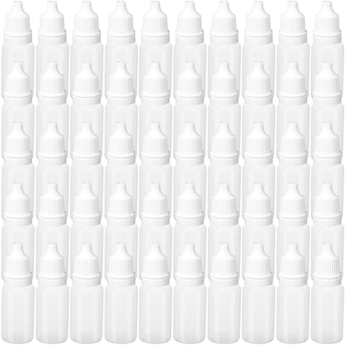 50 Pcs 20 ml Plastic Dropper Bottles with Caps for Liquids