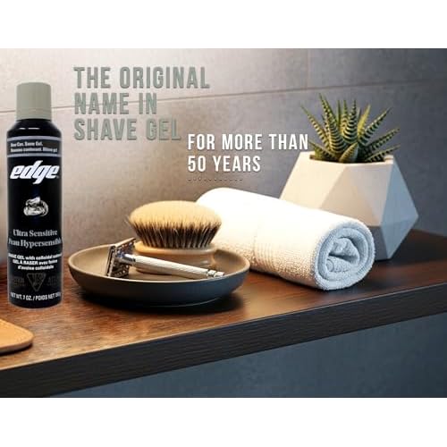 Edge Shave Gel Ultra Sensitive, Fragrance Free 7 oz ( Pack of 4)
