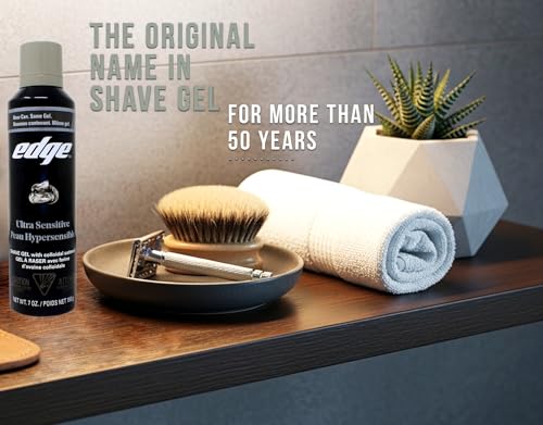 Edge Ultra Sensitive Shave Gel - Fragrance Free, 7 oz (Pack of 4)