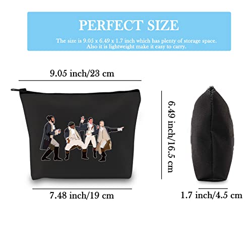 GJTIM Musical Gift Makeup Bag - HamMusical Black Zipper Pouch for Theatre Fans