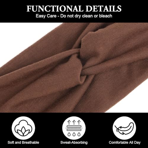 AOOSA Variation #A 6 Pack Women's Wide Stretch Headbands - Soft Vintage Style