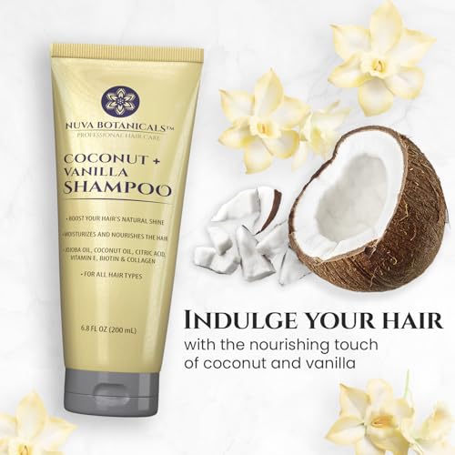 Nuva Botanicals Coconut Shampoo & Conditioner Set - 2 x 6.8 oz Bottles