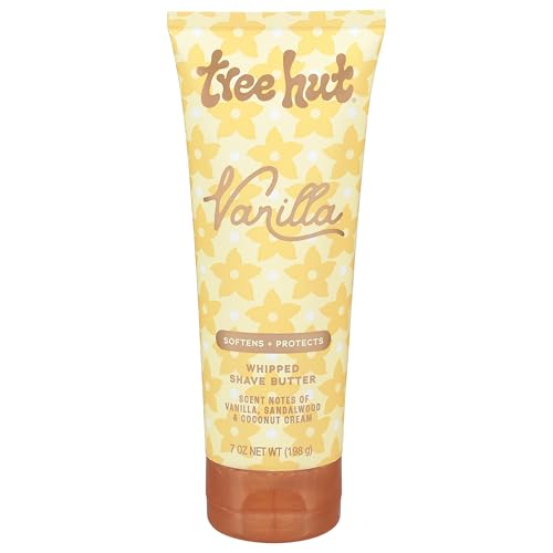 Tree Hut Whipped Shave Butter Vanilla, Hydrating & Nourishing Shave Cream with Shea Butter & Aloe, Smooth Glide for Silky Skin, Warm Cozy Scent, 7 Fl Oz