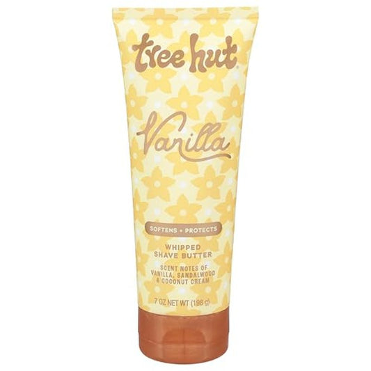 Tree Hut Whipped Shave Butter Vanilla, Hydrating & Nourishing Shave Cream with Shea Butter & Aloe, Smooth Glide for Silky Skin, Warm Cozy Scent, 7 Fl Oz