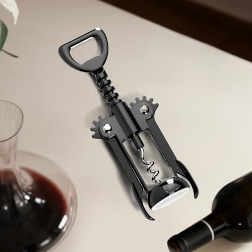 Drincarier Gun Black Wine Opener - Premium Zinc Alloy Corkscrew