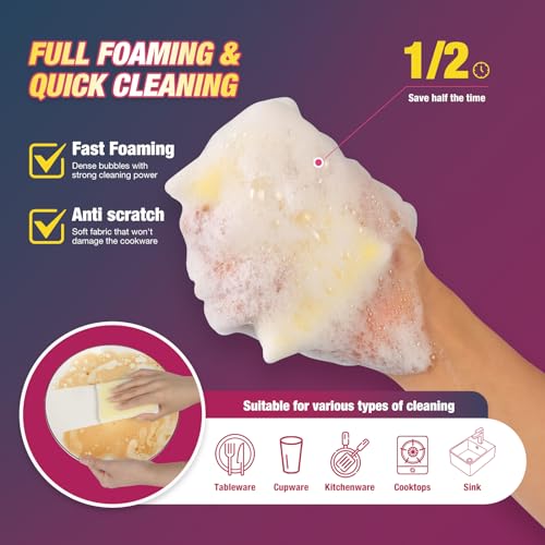 MGLDEM All-Purpose Non-Scratch Kitchen Sponges - 16 Pads