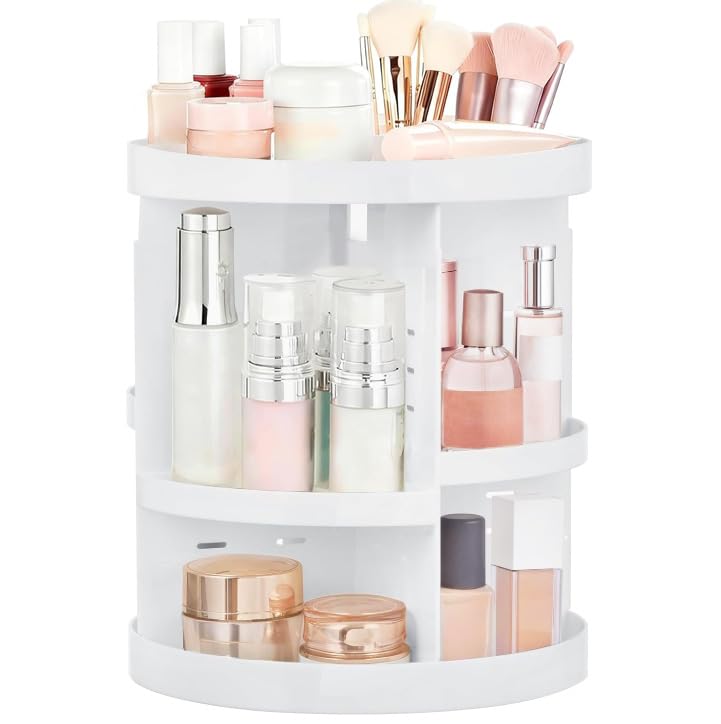 HBlife 360 Rotating Makeup Organizer - Adjustable Cosmetic Storage Carousel