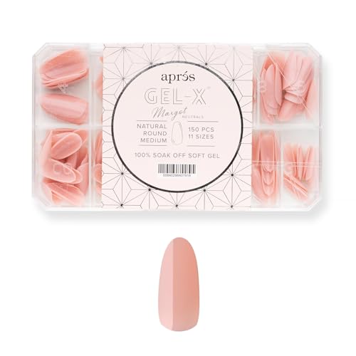 Aprés Neutrals Gel-X Soft Gel Nail Tips - Natural Round Medium (150pcs)