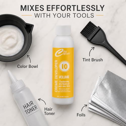 COLOR CAPTURE Toning Hair Color Developer 4 oz | Gentle, No-Drip Hair Toner & Softener