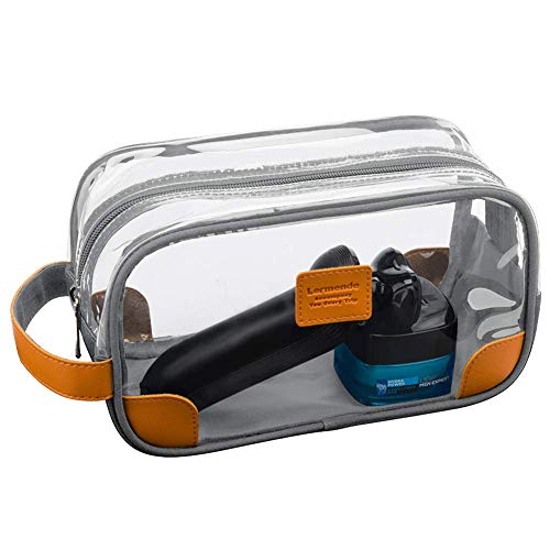 Lermende Clear Travel Toiletry Bag for Men, Waterproof Dopp Kit Organizer