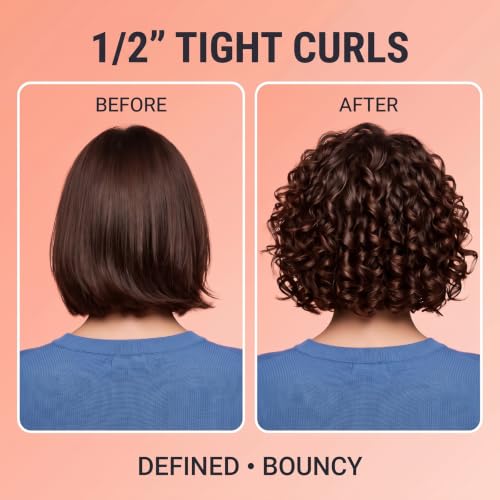 MELYDO Rose Gold 1/2 Inch Curling Iron for Short Hair, Dual Voltage Travel Wand