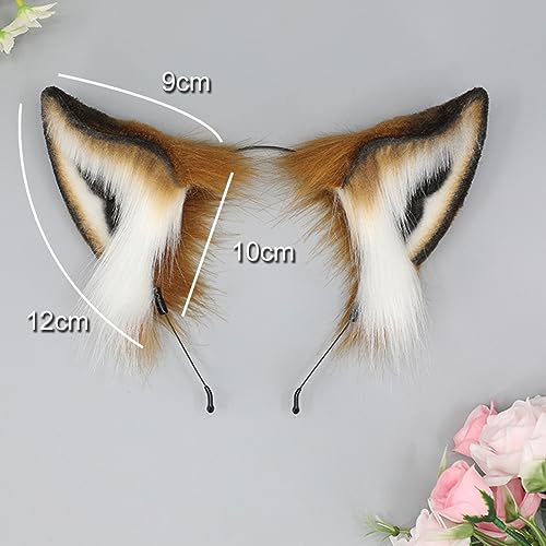Faux Fur Wolf Fox Ears Headband - Cosplay & Party Accessory
